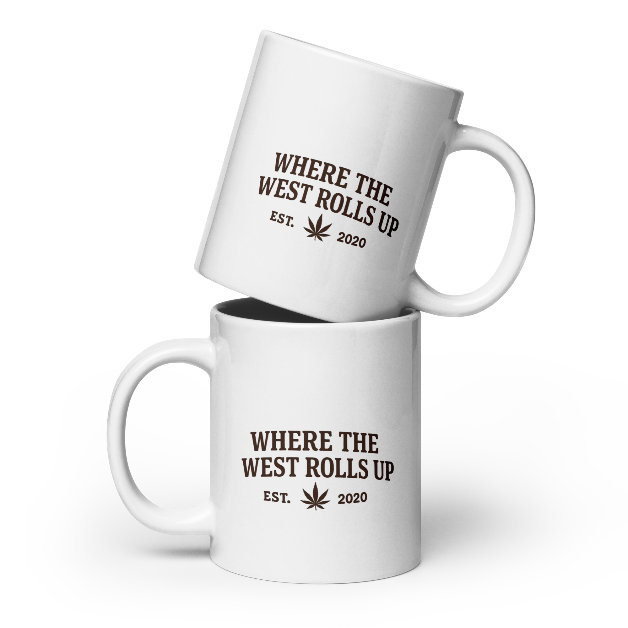 White glossy mug